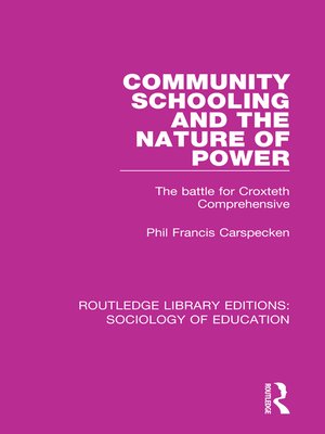 cover image of Community Schooling and the Nature of Power